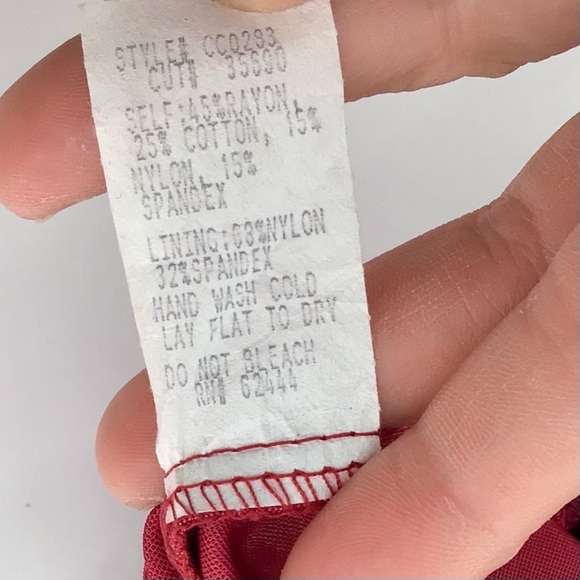 Nicole Miller Lace Sheath Long Sleeve Burgundy Dress Size Small - Picture 3 of 11